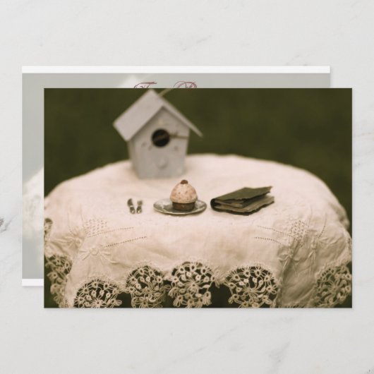 Tea Party Invitation Kaart (Voorkant / Achterkant)