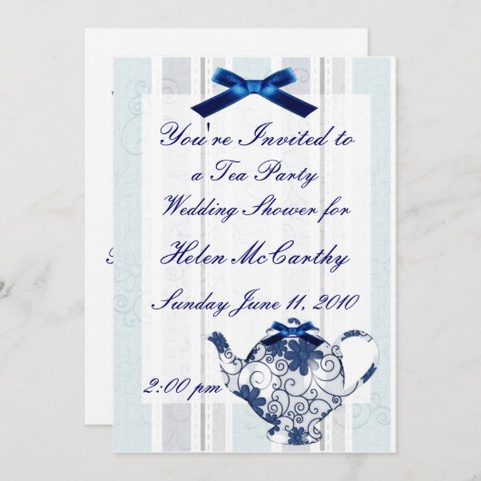 Tea Party Invitation Kaart (Voorkant / Achterkant)