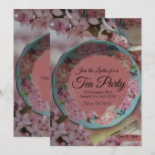 Tea Party Invitation Kaart (Voorkant / Achterkant)