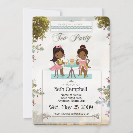 Tea Party Invitation Kaart (Voorkant)