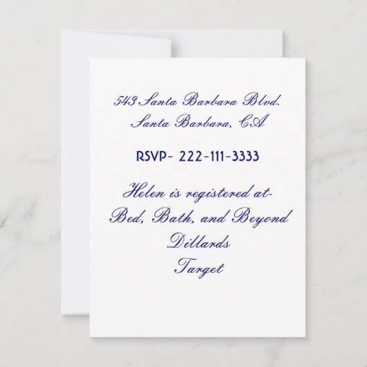 Tea Party Invitation Kaart (Achterkant)