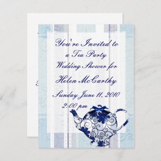 Tea Party Invitation Kaart (Voorkant / Achterkant)