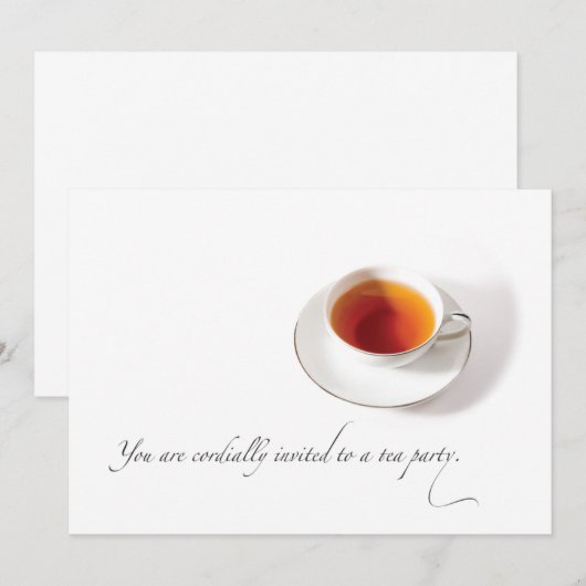 Tea Party Invitation Kaart (Voorkant / Achterkant)