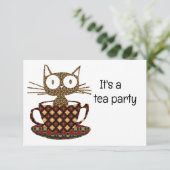 Tea Party Invitation Kaart (Staand voorkant)