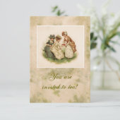 Tea Party Invitation Kaart (Staand voorkant)