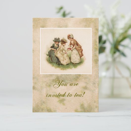 Tea Party Invitation Kaart (Staand voorkant)