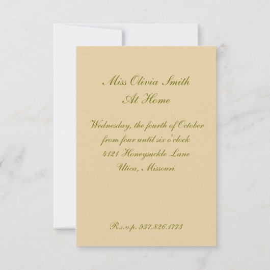 Tea Party Invitation Kaart (Achterkant)