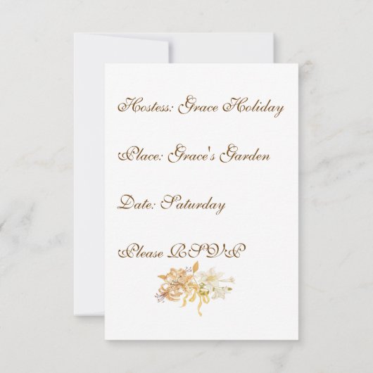 Tea Party Invitation Kaart (Achterkant)