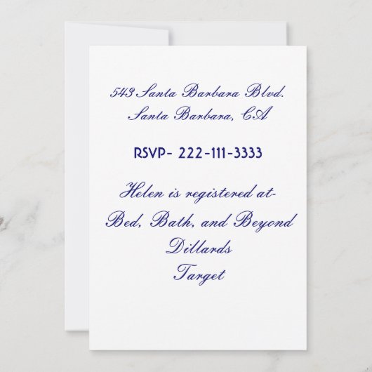 Tea Party Invitation Kaart (Achterkant)