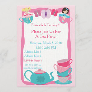 Tea Party Invitation Kaart