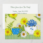 Tea Party Invitation Kaart (Voorkant / Achterkant)