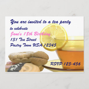 Tea Party Invitation Sjabloon Kaart