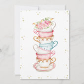 Tea Party Invitation Tea Party Birthday Invite Kaart (Achterkant)