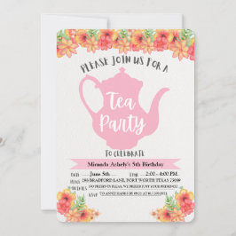 Tea Party Invitations for Girls Feestdagenkaart