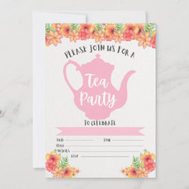 Tea Party Invitations for Girls Kaart
