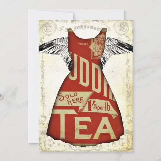 TeA PaRTy iNViTaTioNs gekleed in ReD Kaart (Voorkant)