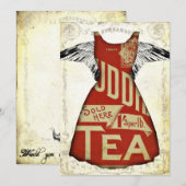 TeA PaRTy iNViTaTioNs gekleed in ReD Kaart (Voorkant / Achterkant)