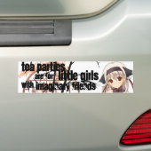 Tea Party is voor kleine meisjes Bumpersticker (Op auto)