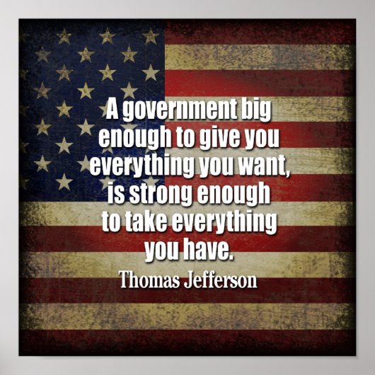 Tea Party - Jefferson: Pas op voor Big Government Poster (Voorkant)
