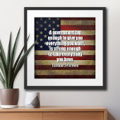 Tea Party - Jefferson: Pas op voor Big Government Poster