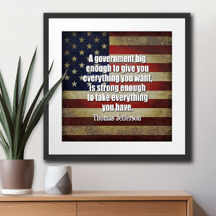 Tea Party - Jefferson: Pas op voor Big Government Poster