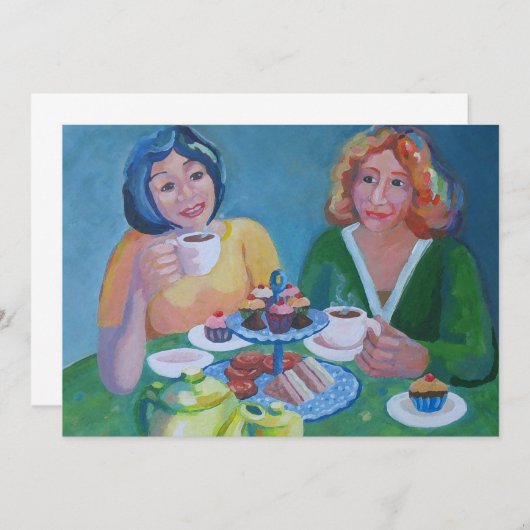 Tea party kaart (Voorkant / Achterkant)