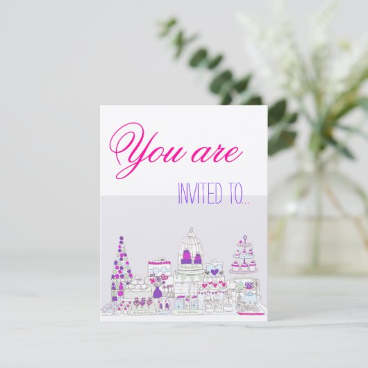 Tea Party Kaart (Staand voorkant)