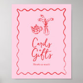 Tea Party Kaarten & Geschenken Teken met Whimsical Poster (Voorkant)