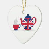 Tea Party Keramisch Ornament (Links)