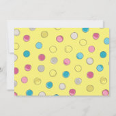 Tea Party Kinder 1e verjaardag Polka Dot Kaart (Achterkant)