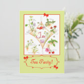 Tea Party Kruidenthee Waterverf Illustratie Kunst Kaart (Staand voorkant)