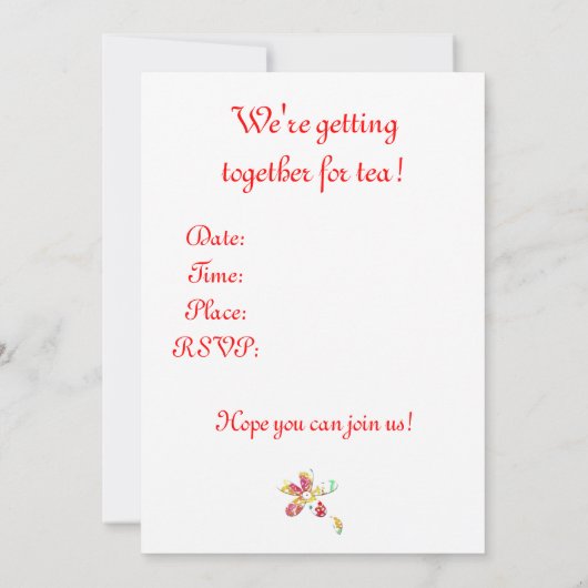 Tea Party Kruidenthee Waterverf Illustratie Kunst Kaart (Achterkant)