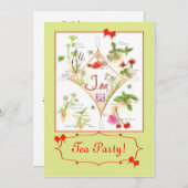 Tea Party Kruidenthee Waterverf Illustratie Kunst Kaart (Voorkant / Achterkant)