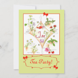 Tea Party Kruidenthee Waterverf Illustratie Kunst Kaart