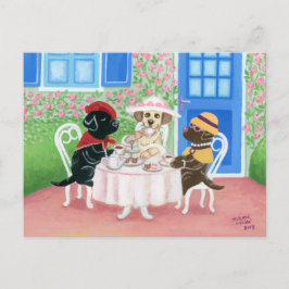 Tea Party Labradors Briefkaart