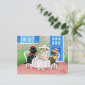Tea Party Labradors Briefkaart (Staand voorkant)