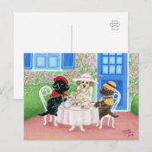 Tea Party Labradors Briefkaart (Voorkant / Achterkant)