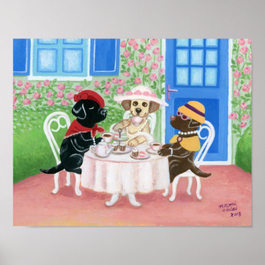 Tea Party Labradors Poster (Voorkant)