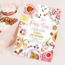 Tea Party Laten we Par-Tea Meisje Roze Goud Verjaa