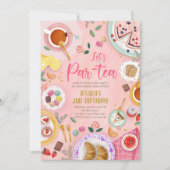 Tea Party Laten we Par-Tea Meisje Roze Goud Verjaa Kaart (Voorkant)