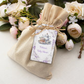 Tea Party Lavendel Tuin Bloemen Baby shower Cadeaulabel