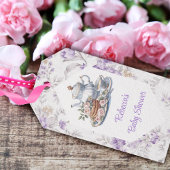 Tea Party Lavendel Tuin Bloemen Baby shower Cadeaulabel