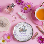 Tea Party Lavendel Tuin Bloemen Baby shower Ronde Button 3,2 Cm