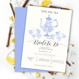 Tea Party Lavender Blue Boho Lace Vrijgezellenfees Kaart