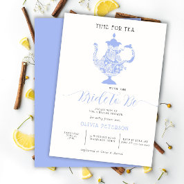 Tea Party Lavender Blue Modern Lace Vrijgezellenfe Kaart