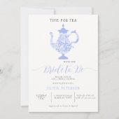 Tea Party Lavender Blue Modern Lace Vrijgezellenfe Kaart (Voorkant)