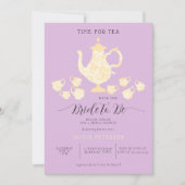 Tea Party Lavender Lemon Boho Lace Vrijgezellenfee Kaart (Voorkant)