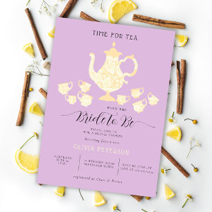 Tea Party Lavender Lemon Boho Lace Vrijgezellenfee Kaart