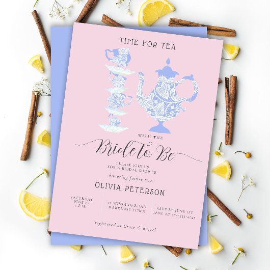 Tea Party Lavender Pink Boho Vrijgezellenfeest Kaart