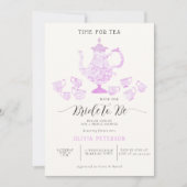 Tea Party Lavender Pink Chic Lace Vrijgezellenfees Kaart (Voorkant)